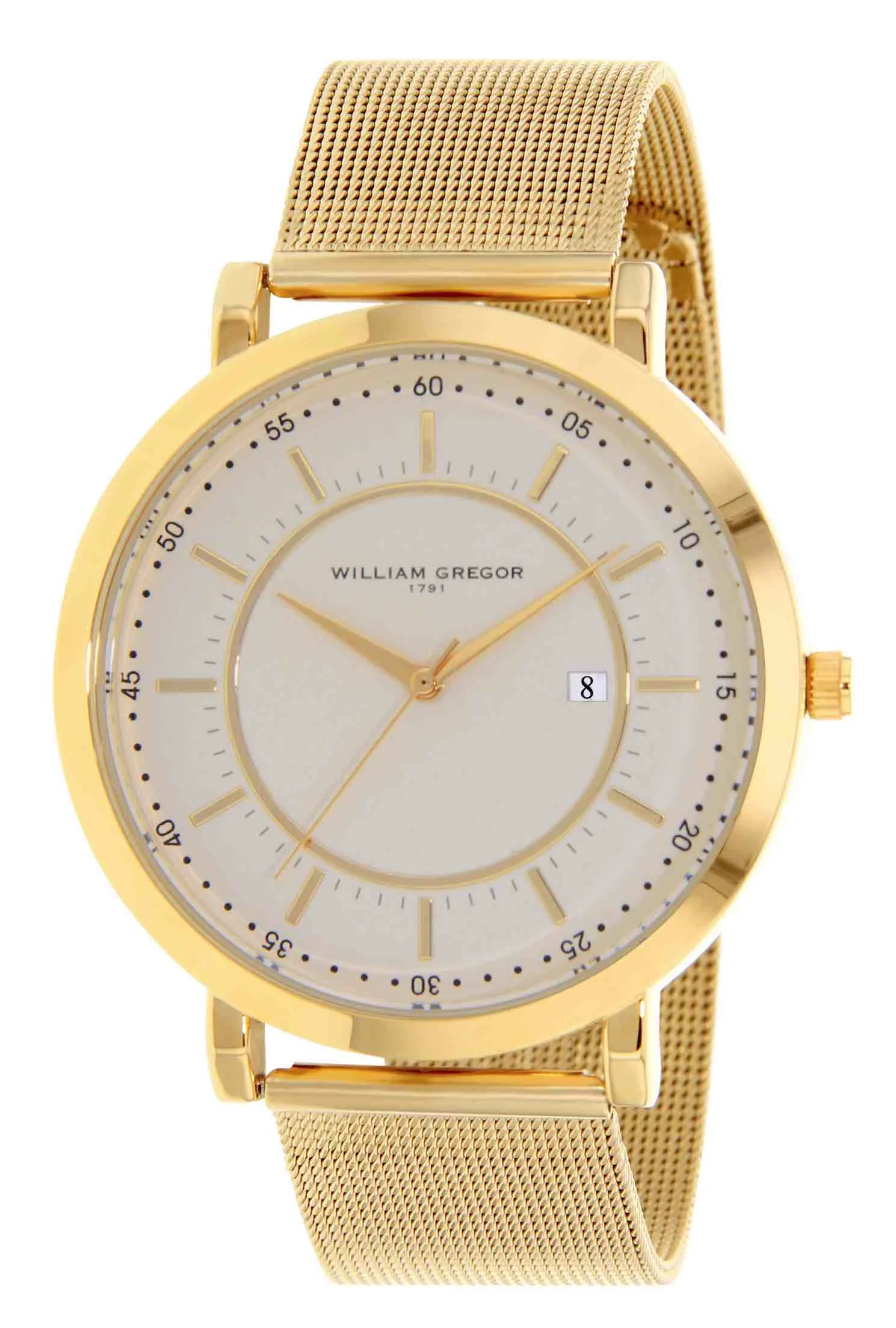 william_gregor_montre_bwg10023g_101.jpg | Bracelet dore - Boitier dore - Cadran blanc