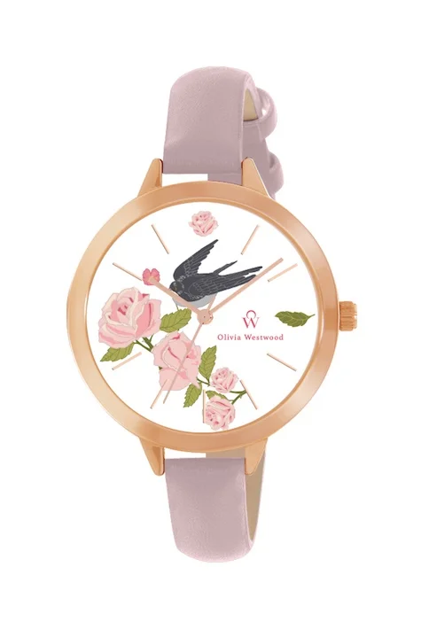 femme_montre_olivia_westwood_bow10022_801.jpg | Rose/Rose/Oiseau
