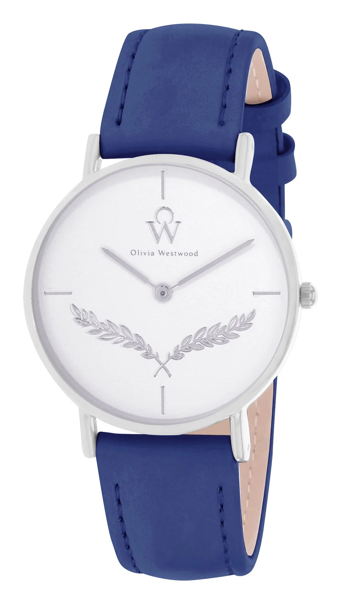 femme_montre_olivia_westwood_bow10052_208.jpg | Argent/Bleu/Lauriers Argenté