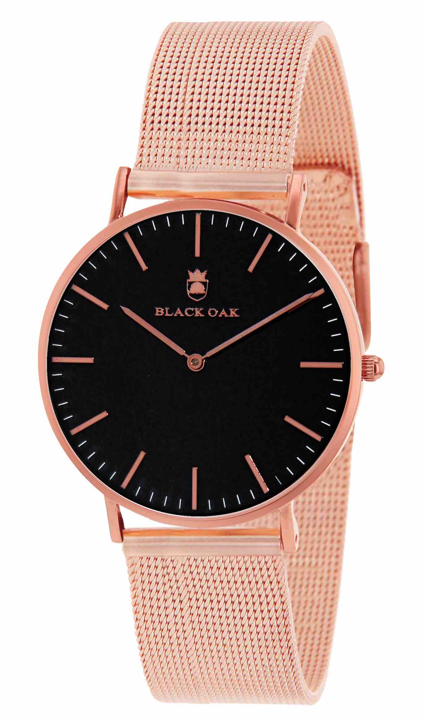 black oak montre femme BX42004R-803 | Bracelet or rose - Boitier or rose - Cadran noir