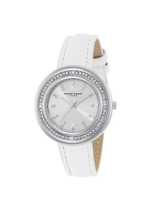 montre_femme_naf_naf_N10832_201.jpg | Bracelet blanc - Boitier argent - Cadran argent