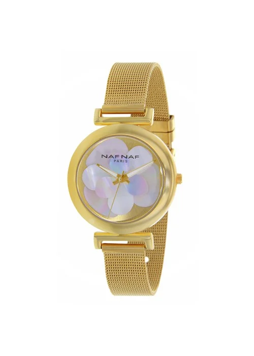 montre_femme_naf_naf_N10914_102.jpg | Bracelet doré- Boitier doré- Cadran perle