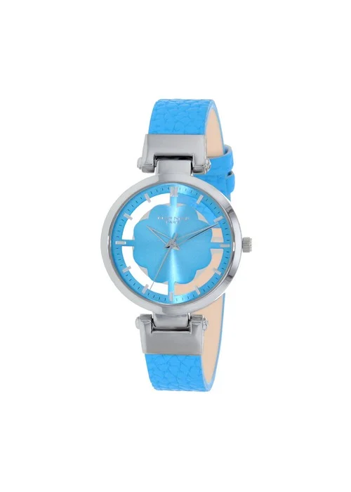 montre_femme_naf_naf_N10932_208.jpg | Bracelet bleu - Boitier argente - Cadran bleu-transparent