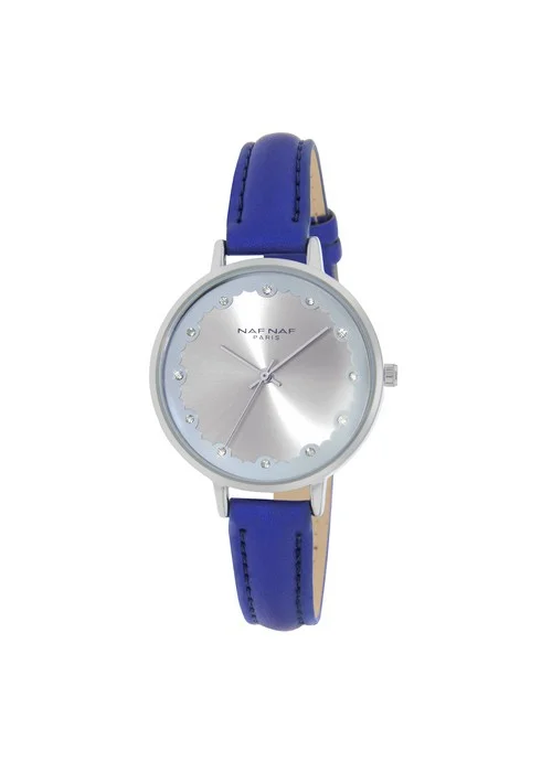 montre_femme_naf_naf_N10952_204.jpg | Bracelet bleu - Boitier argent - Cadran argent