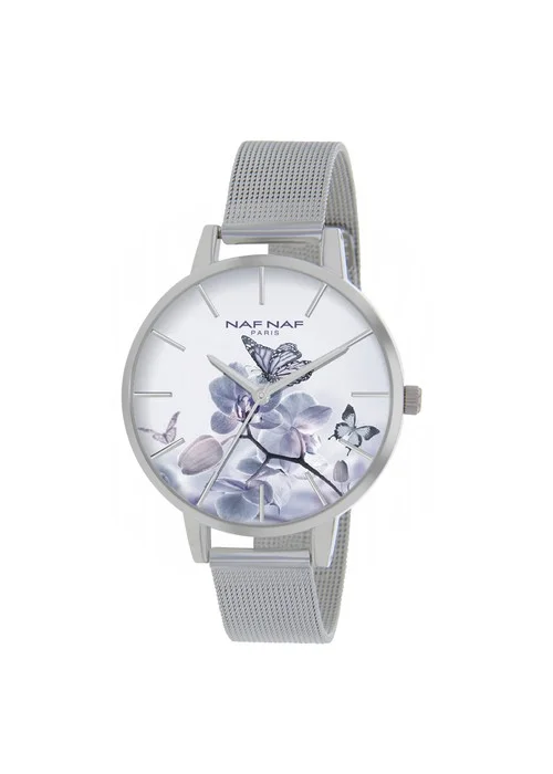 montre_femme_naf_naf_N10984_213.jpg | Bracelet acier argent - Boitier argent - Cadran multicolore