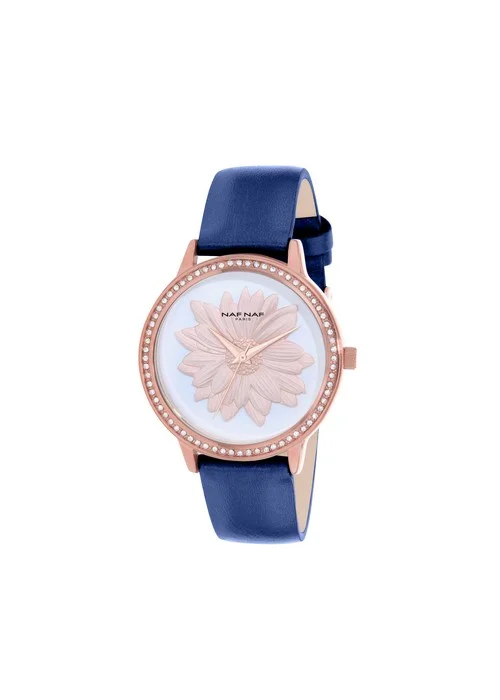 montre_femme_naf_naf_N11022_817.jpg | Bracelet bleu - Boitier or rose - Cadran rose
