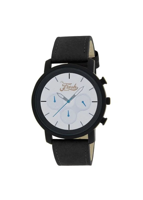 the_fresh_brand_montre_BFR50211_901.jpg Bracelet noir - Boitier noir - Cadran blanc