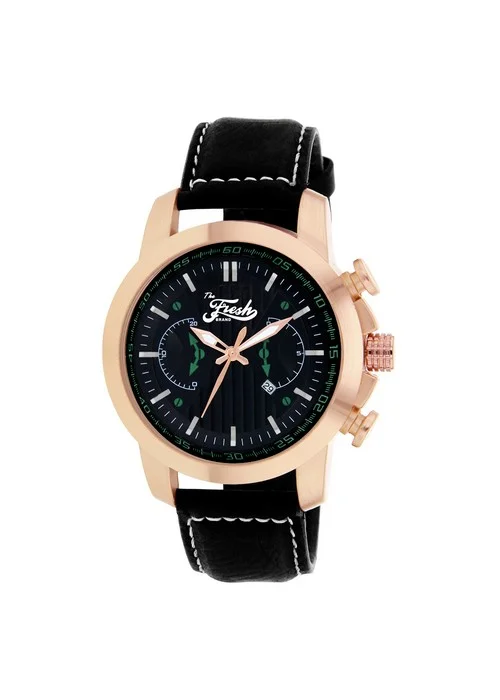 the_fresh_brand_montre_BFR50241_807.jpg Bracelet noir - Boitier or rose - Cadran noir