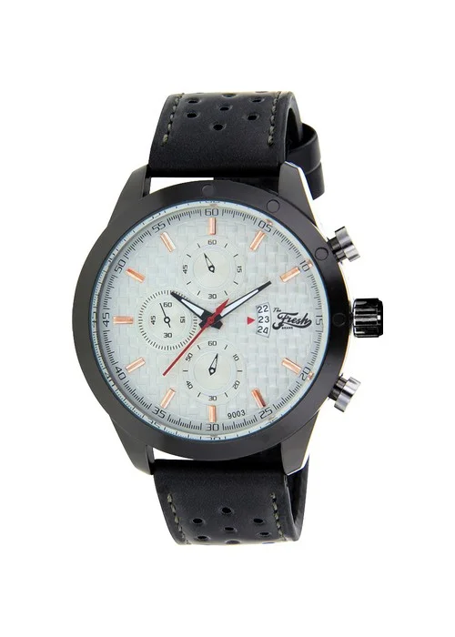 the_fresh_brand_montre_BFR50341_904.jpg Bracelet noir - Boitier noir - Cadran blanc