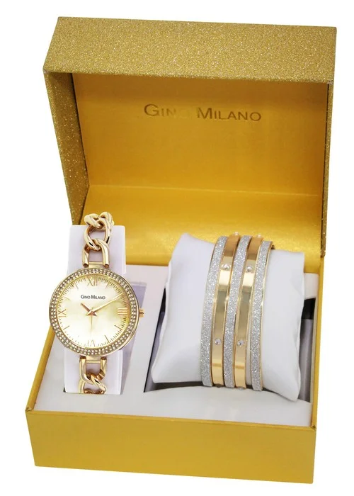 Coffret GUESS CHELSEA Montre Femme en Cuir Noir et Bracelet - UBS84300-S -  Cleor