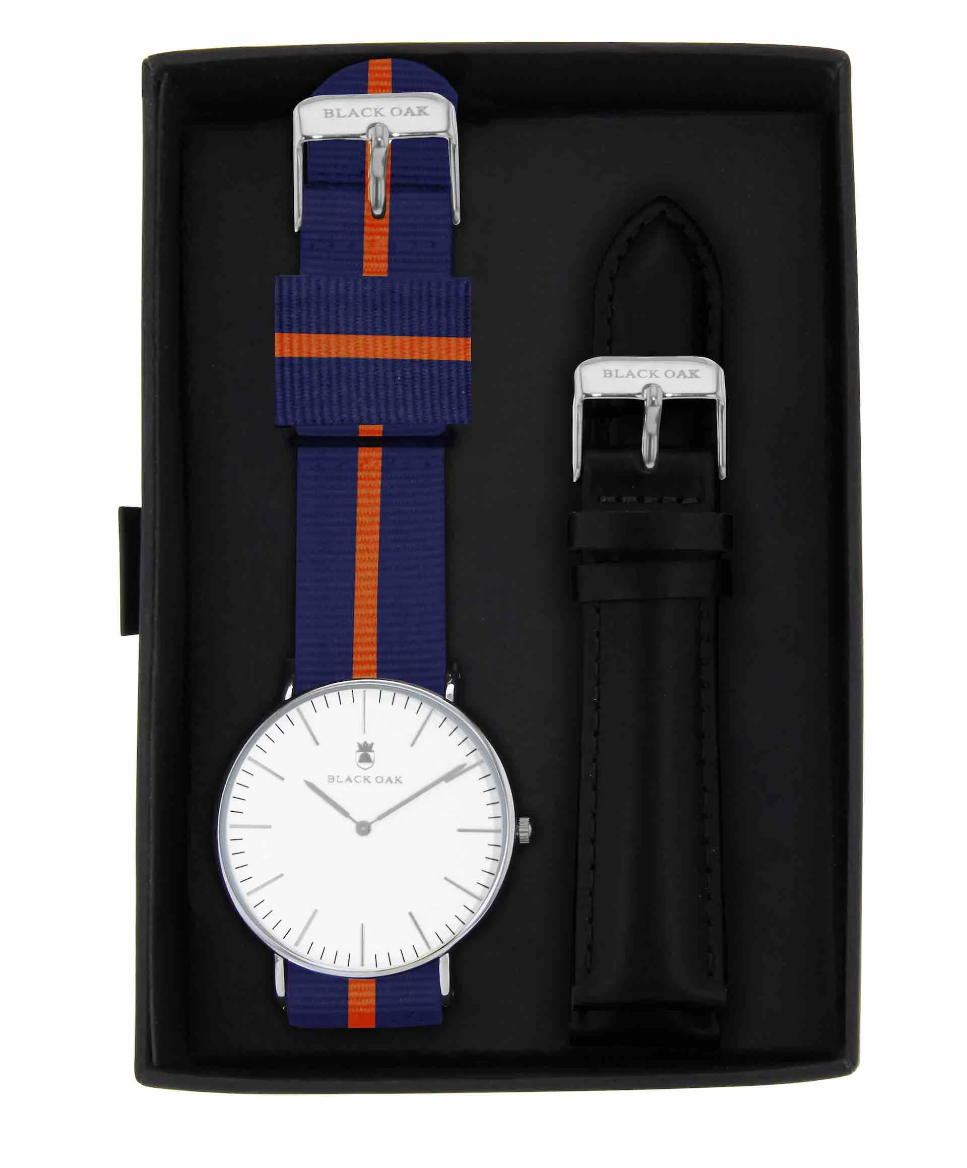 Montre homme bracelet interchangeable nato et cuir noir fonce BX59904SET-003