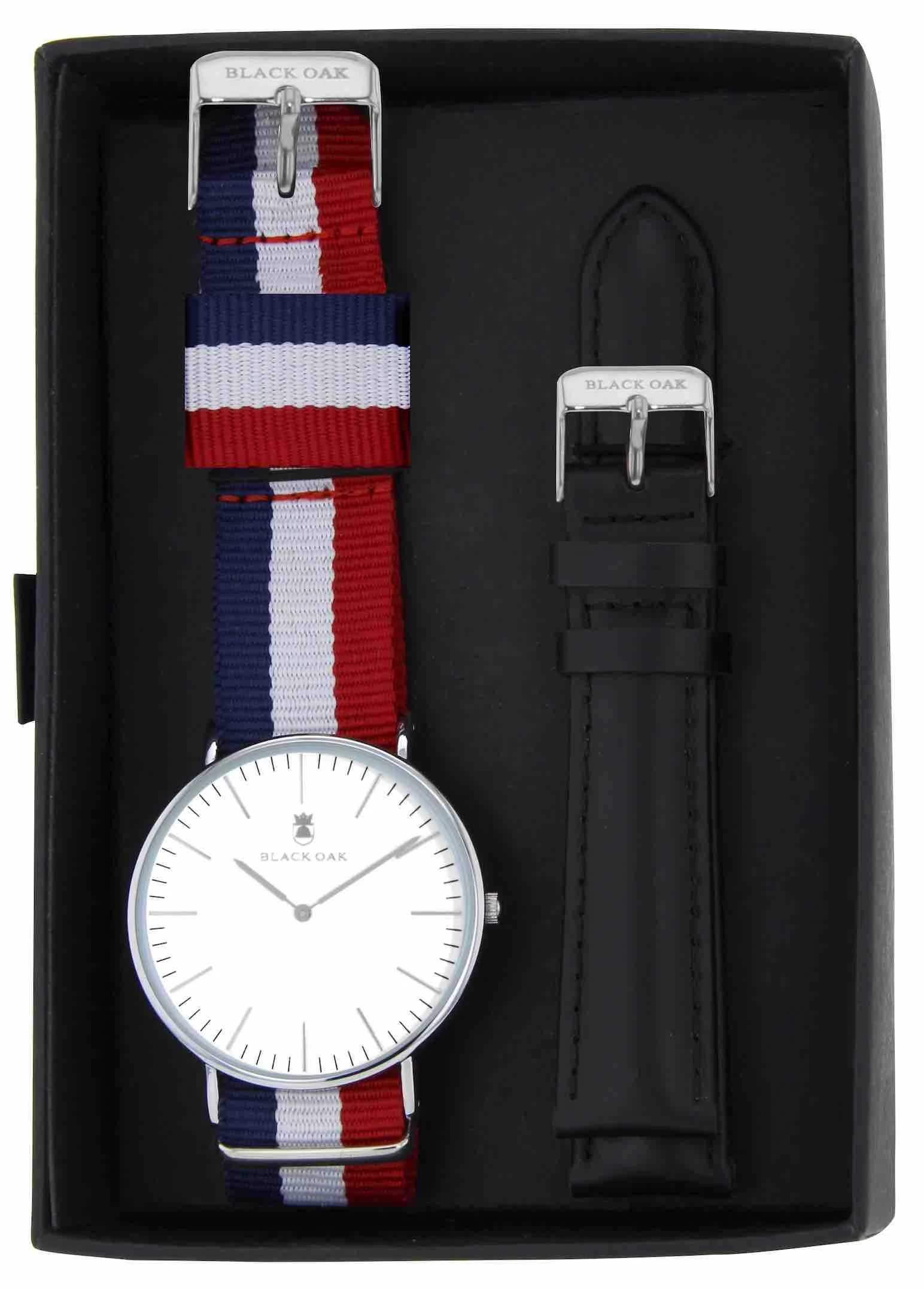 Montre homme black oak bracelet interchangeable nato et cuir noir France BX59904SET-001