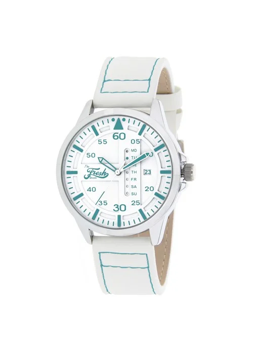 fresh brand montre homme BFR50281-216 Bracelet blanc - Boitier blanc - Cadran blanc