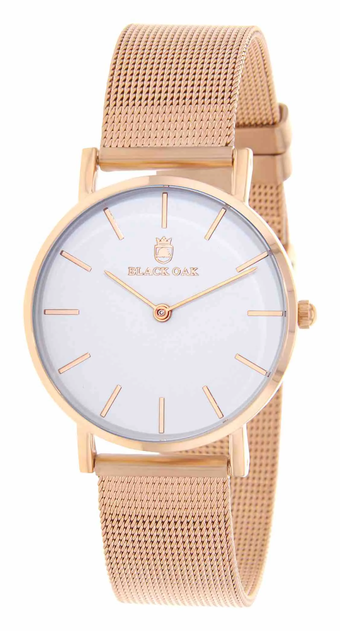 Black oak montre homme acier BX42004R-801 | Bracelet or rose - Boitier or rose - Cadran blanc
