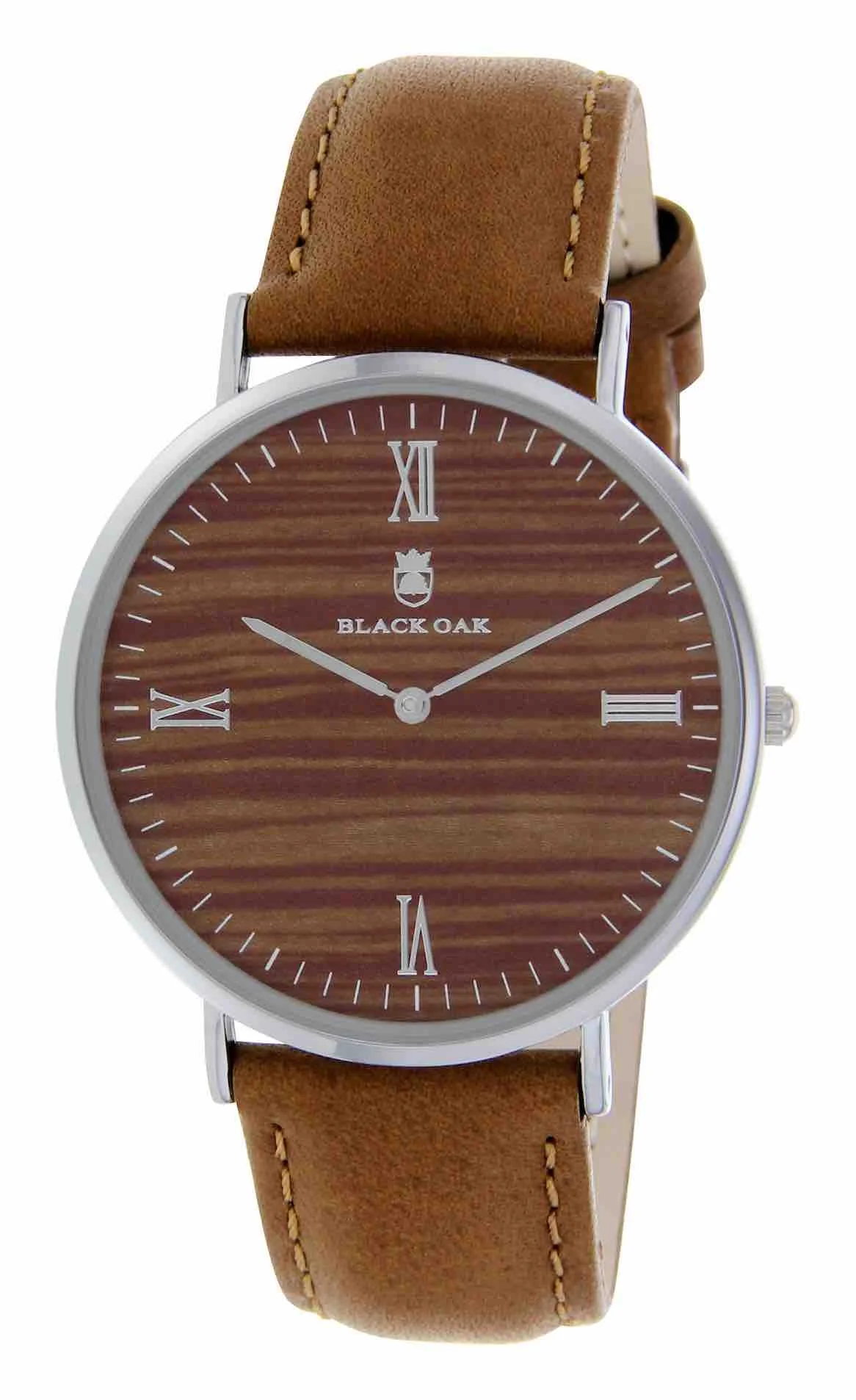 Black oak montre femme BX92004-206 | Bracelet marron - Boitier argent - Cadran marron