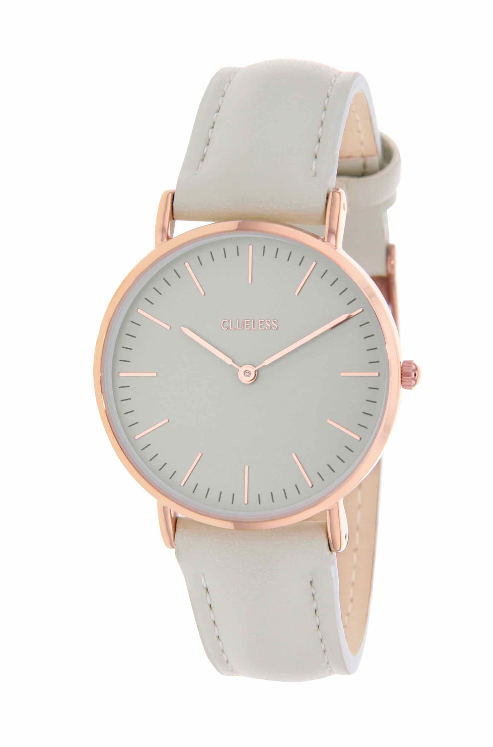 Clueless montre femme or rose BCL10072-807 | Bracelet gris - Boitier or rose - Cadran gris