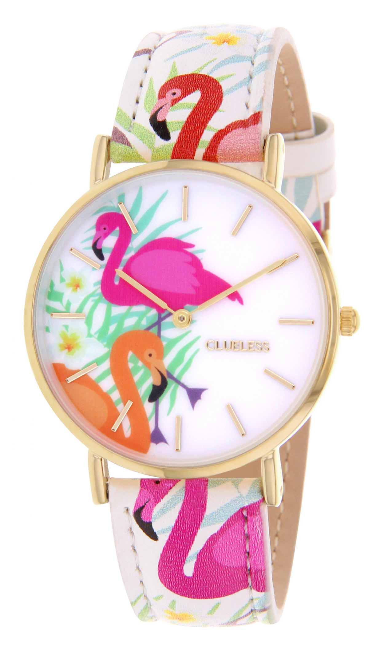 clueless montre femme flamingo BCL10031-014 | Bracelet mix - Boitier doré - Cadran banc - 1