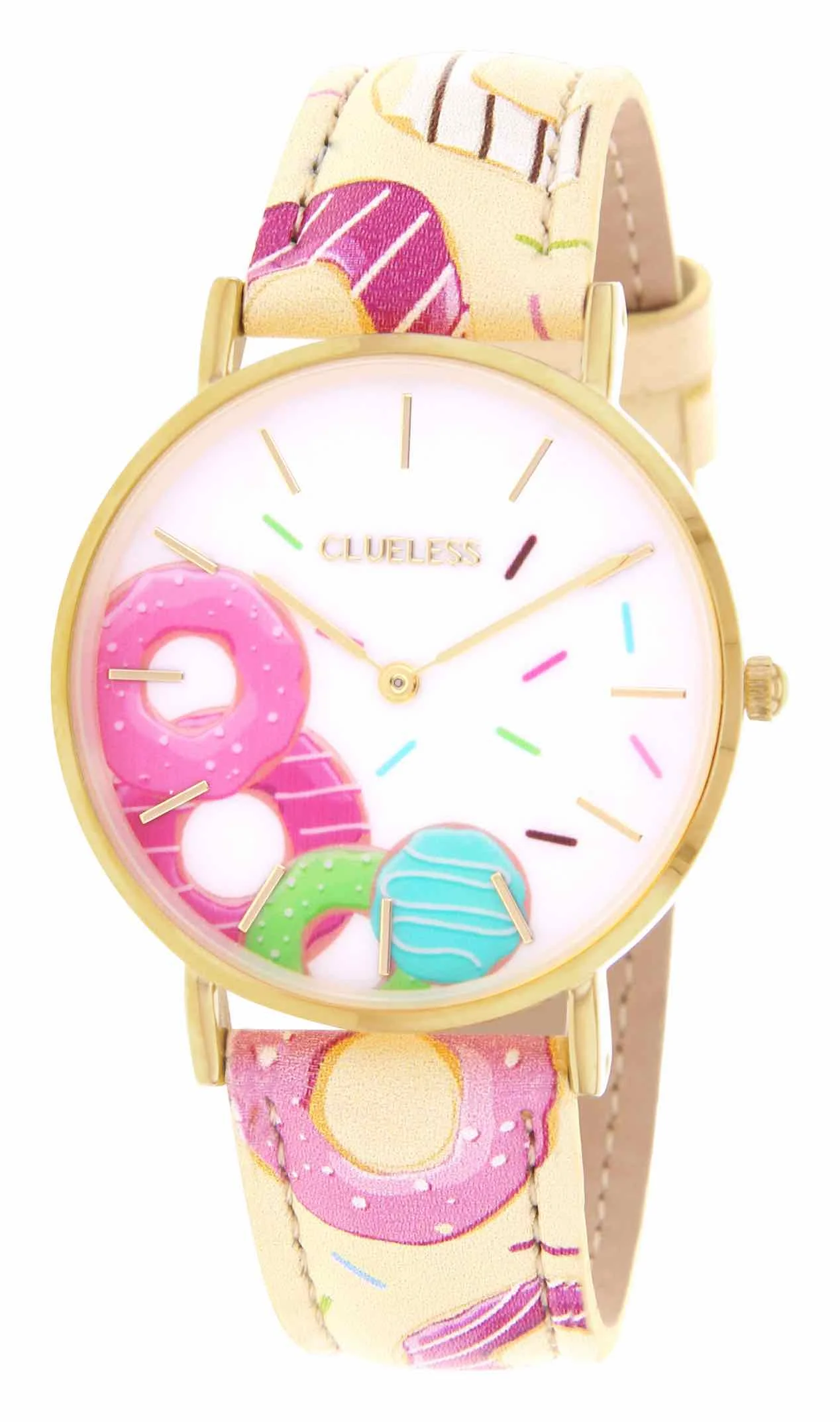 Montre femme clueless candy BCL10031-032 | Bracelet multicolor - Boitier doré - Cadran multicolor - 3