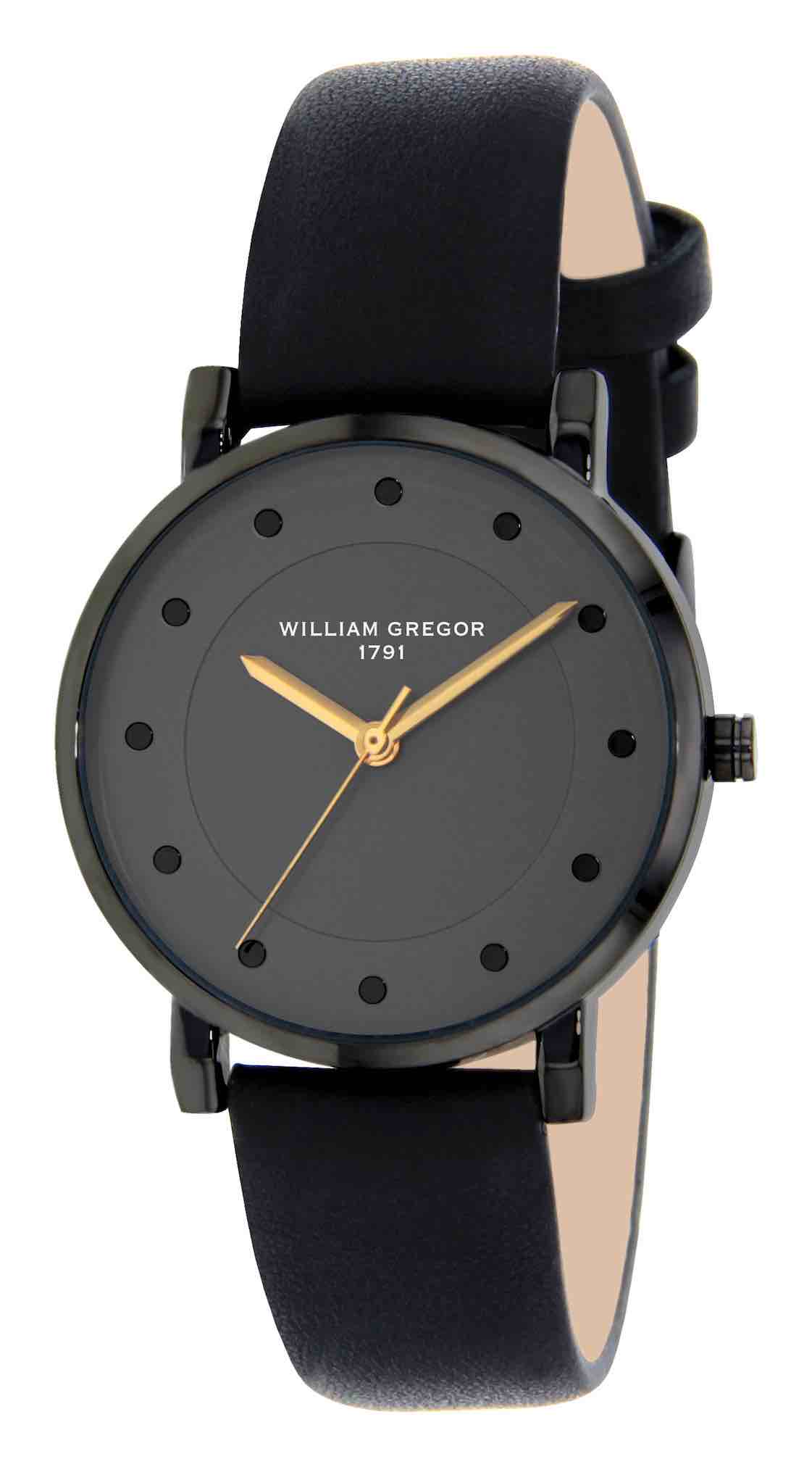 BWG0000-003 | Bracelet noir - Boitier gris metallique - Cadran gris