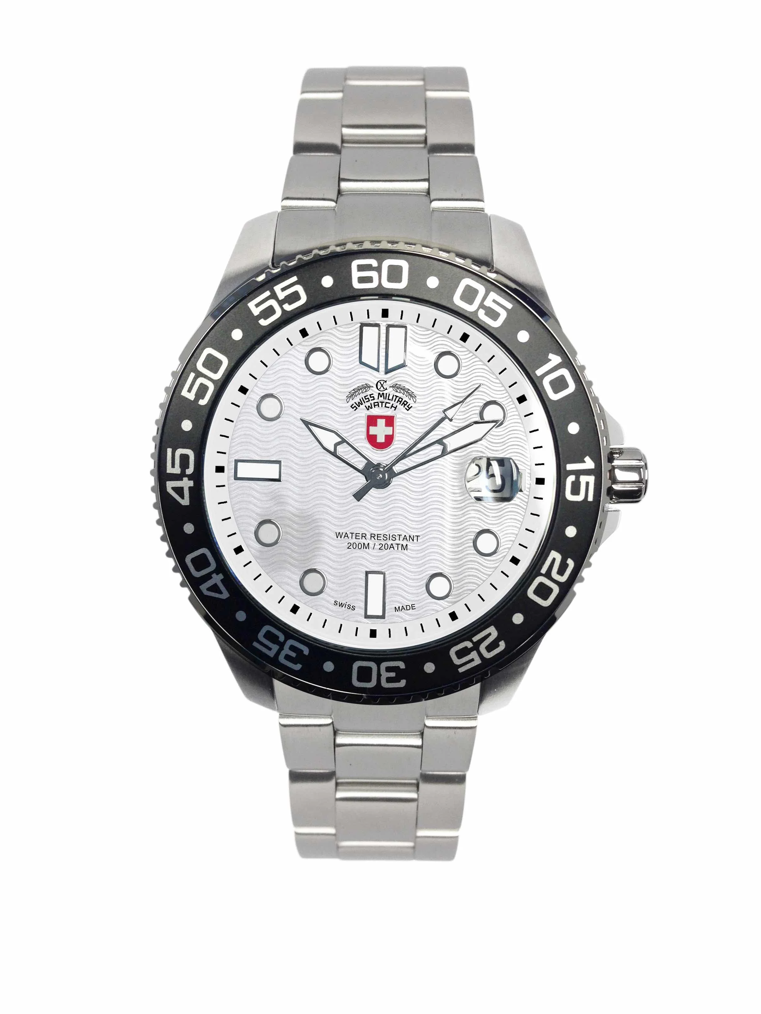 swiss_army_montre_homme_luxe_Nautilus_Silver_BWG30063_008.jpg | Bracelet argent - Boitier noir - Cadran blanc