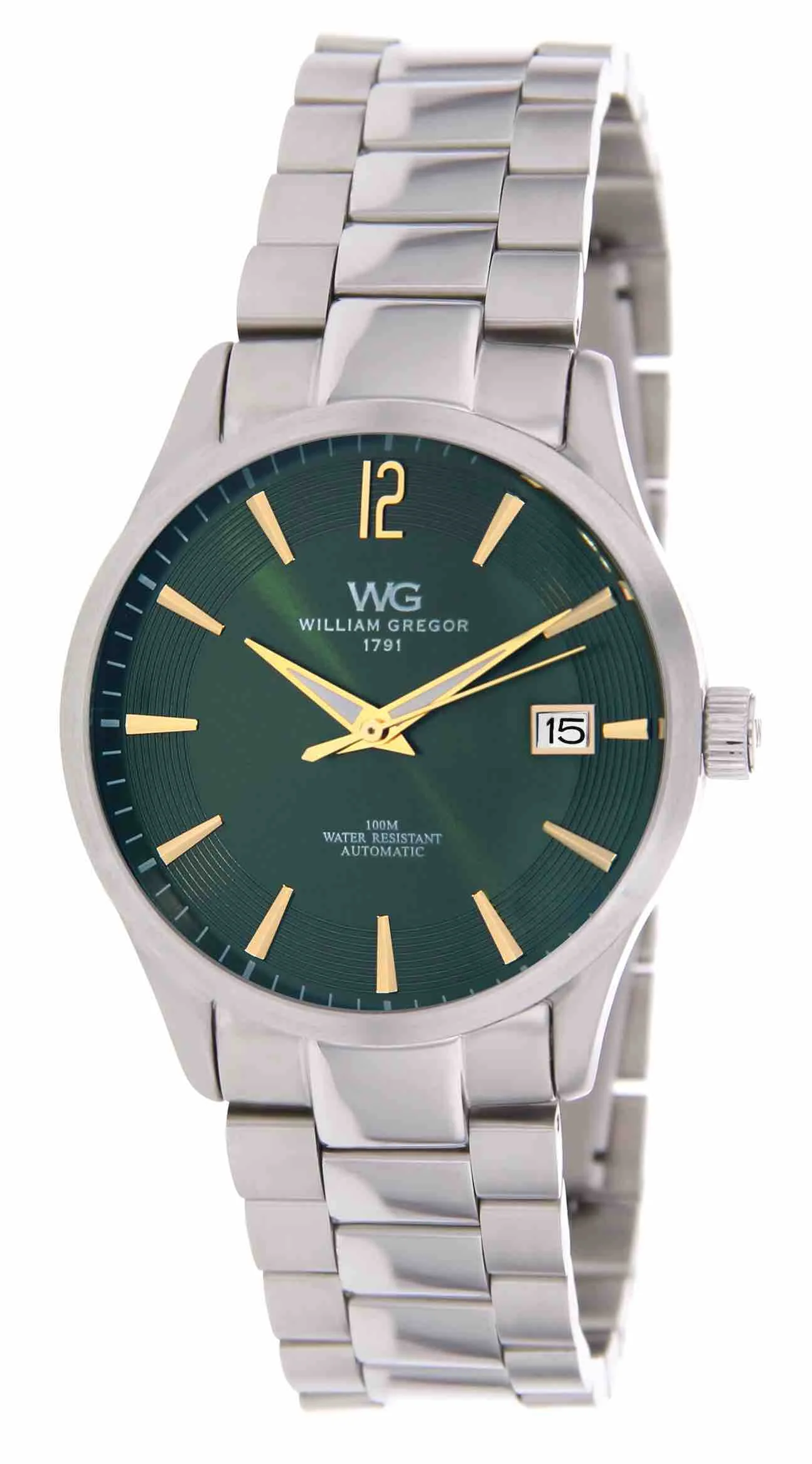 william_gregor_montre_homme_metal_acier_BWG3093_207.jpg | Bracelet: Argent - Boitier: Argent - Cadran: Vert