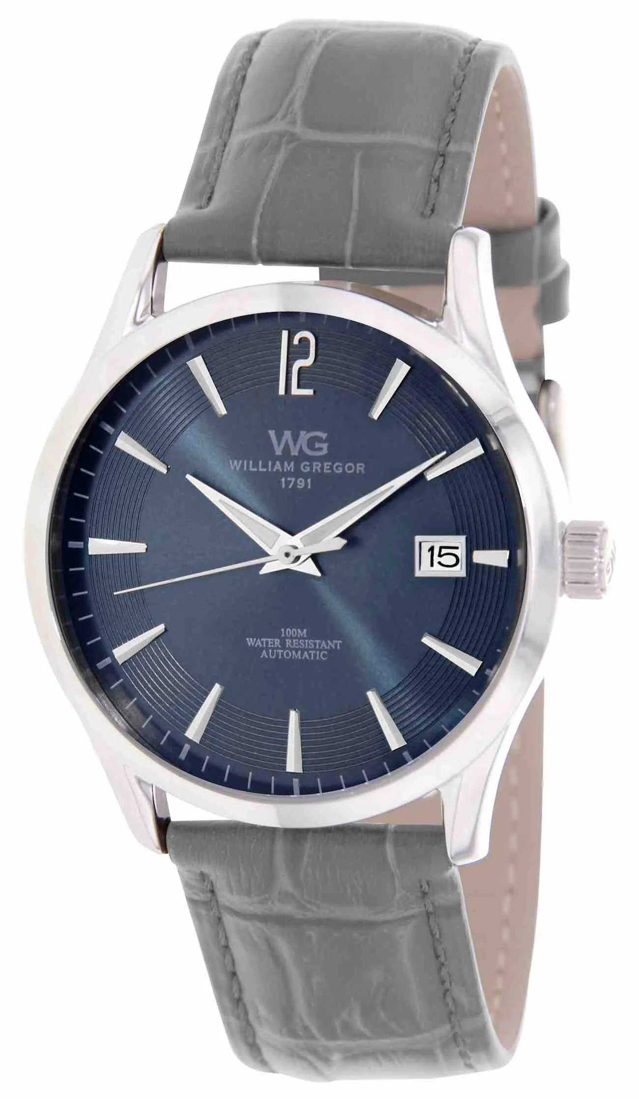 william_gregor_montre_homme_cuir_BWG30091_208.jpg | Bracelet: Gris - Boitier: Argent - Cadran: Bleu