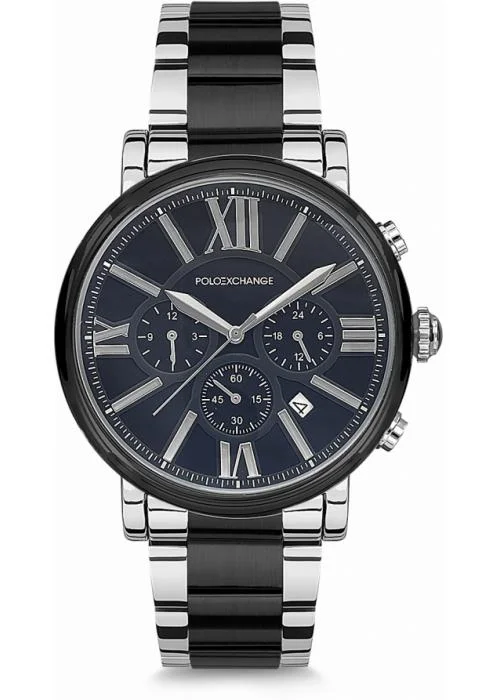 Polo Exchange montre Homme | Acier inoxydable - Date Chrono - BPX001-03 | Montre  Homme et Femme | MontrerMoi.com