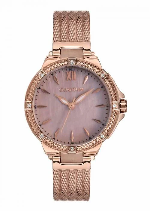 Quantum Montre Femme Acier Rose 805-410 | Montre Homme et Femme |  MontrerMoi.com