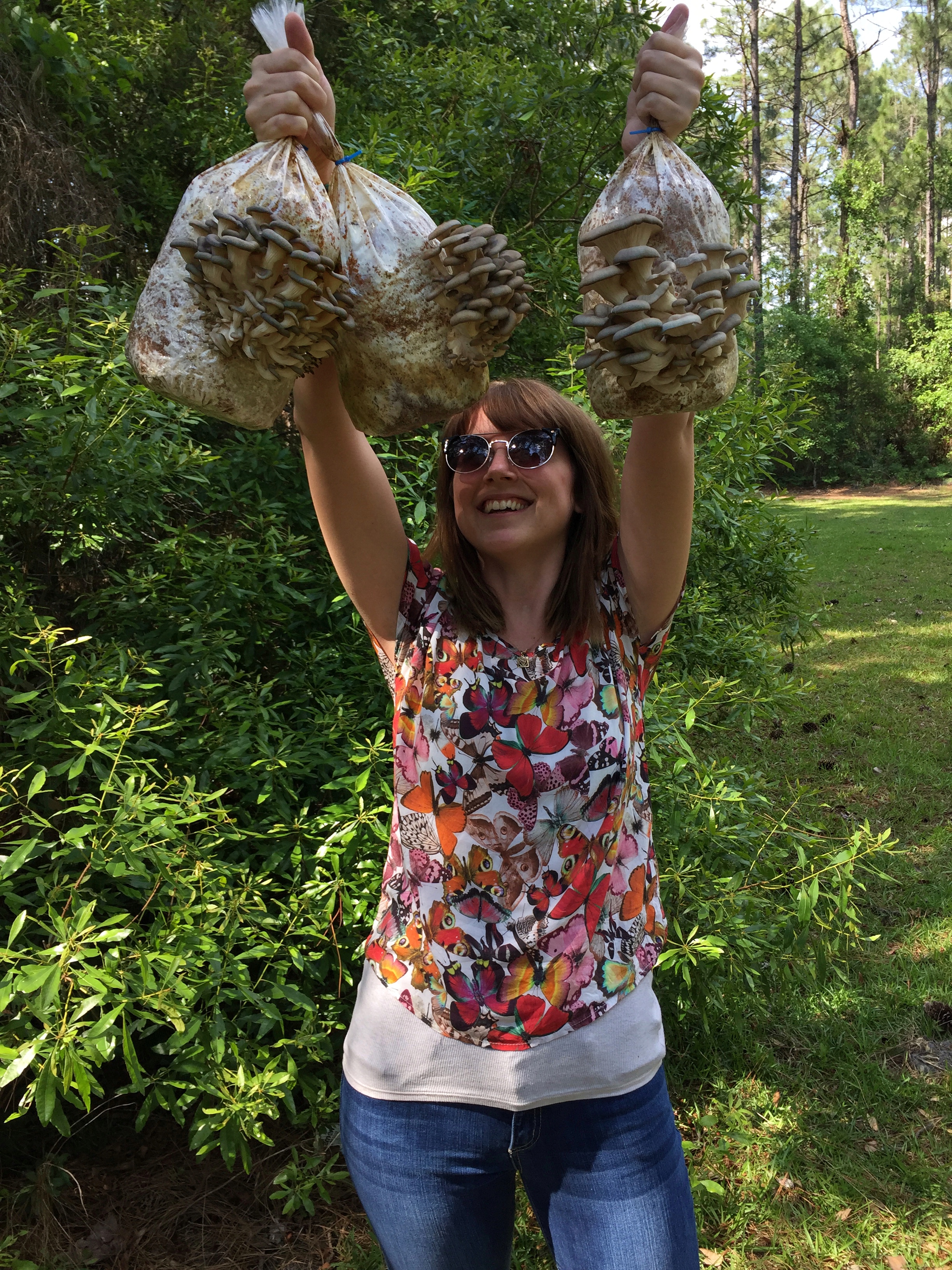 My lovely wife-to-be holding some of the more recent Oyster kits. They can get huge!