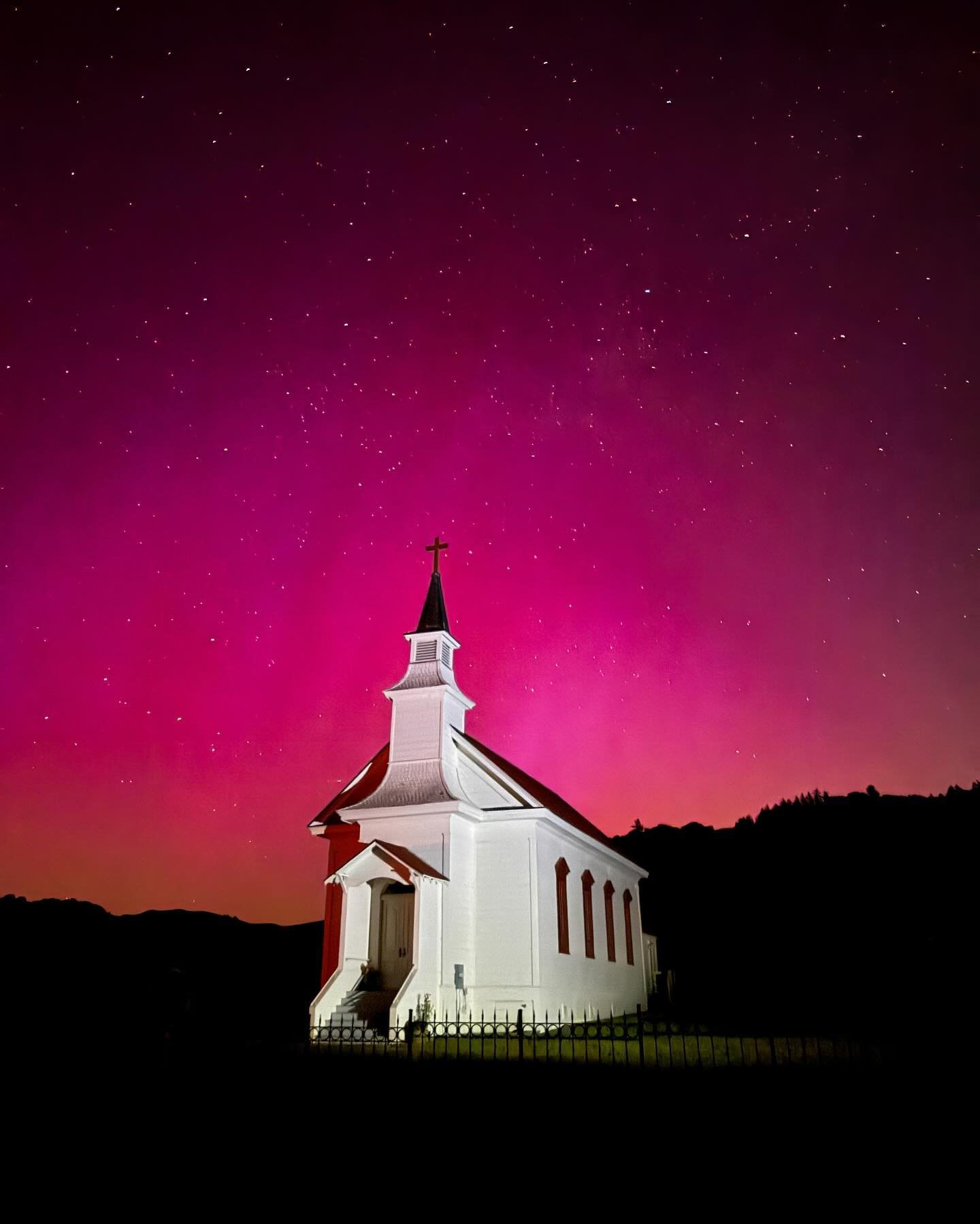 The Aurora Borealis put on quite a show in the San Francisco Bay Area last night! My friend and I drove up to Point Reyes to get away from the city lights and stopped somewhere along the way when we saw the Northern Lights in the sky around 1 am. All
