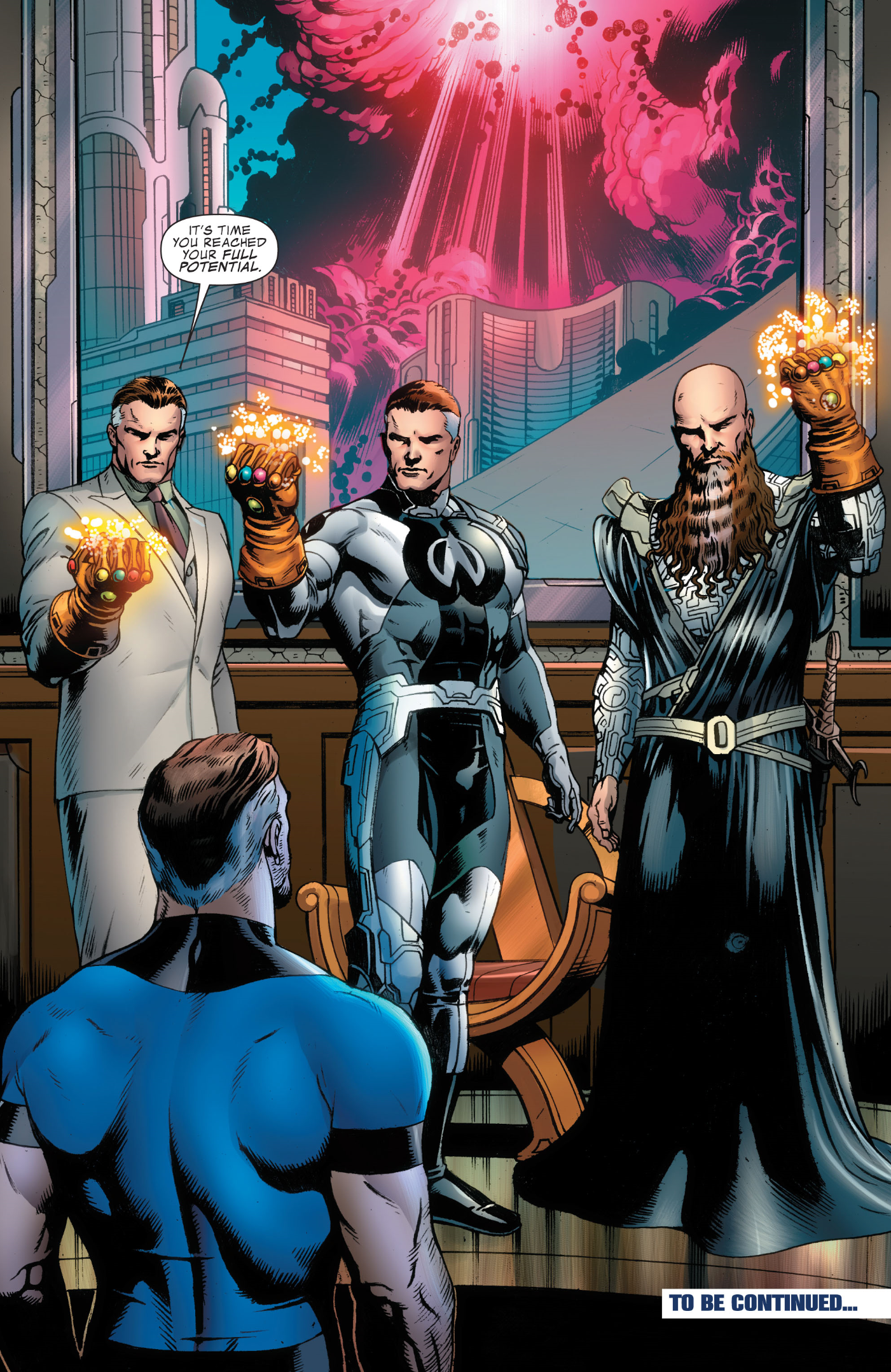Fantastic Four 570 Three Reeds with Infinity Gauntlets.png