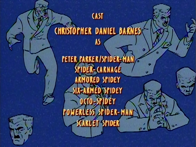 The best irony: putting Spider-Man’s voice credits over art of J. Jonah Jameson.