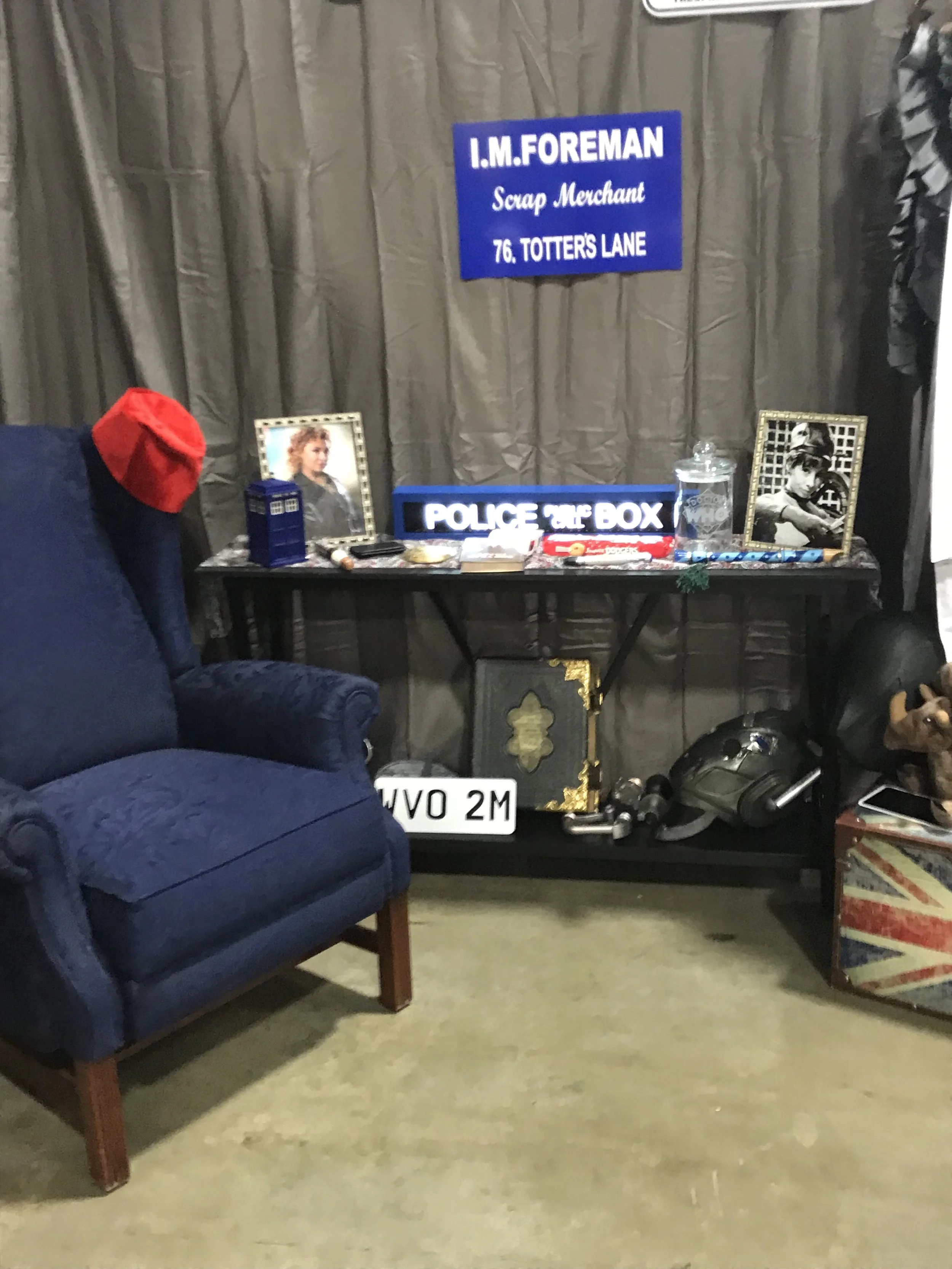 A Doctor Who display on the exhibit floor.