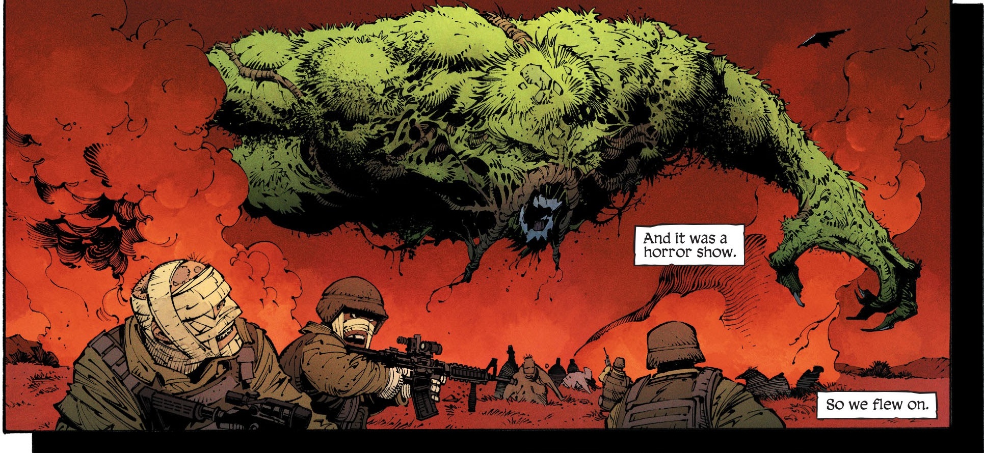 Arte de Greg Capullo. Monstro do Pântano.