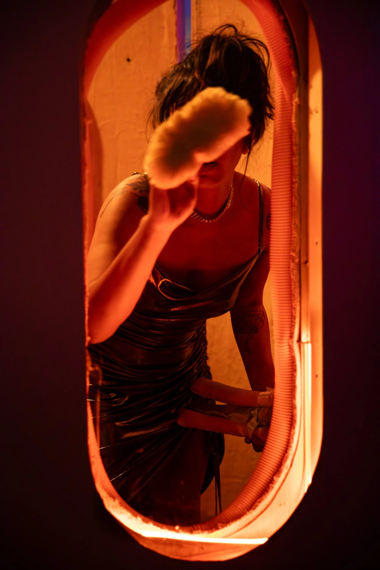    A DEVOTION TO FAILURE   is a compilation of scenes, dances, vignettes, costumes, and set pieces that failed to make the cut for 2025 AiR  Kat Sotelo’s  premiere   A DEVOTION TO SERVICE   (at Abrons Art Center on September 26-27, 2025). A weaving o