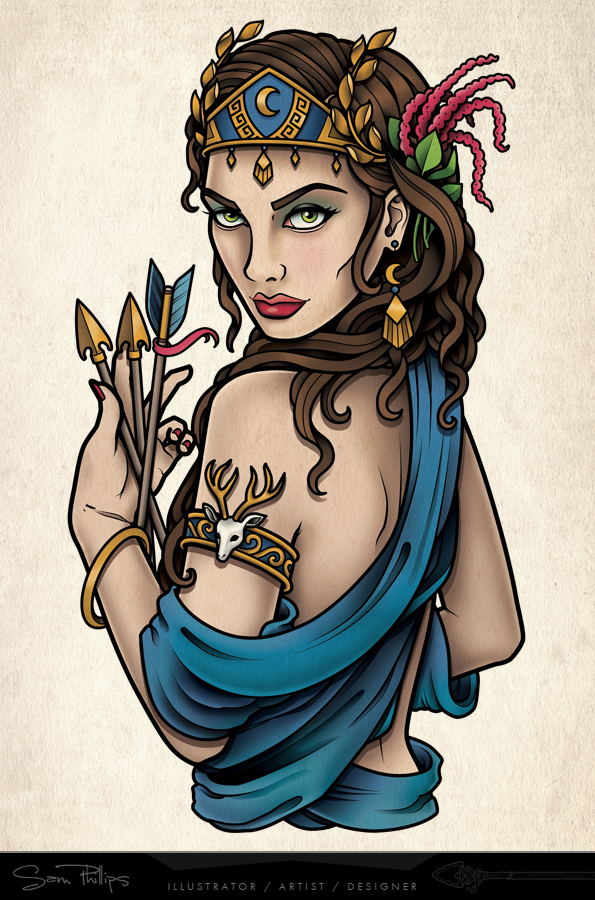 Артемида тату эскиз