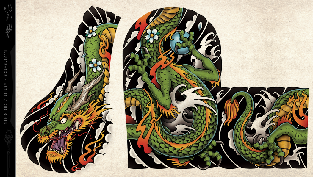 Dragon Arm Sleeve Tattoo Japanese - wide 1