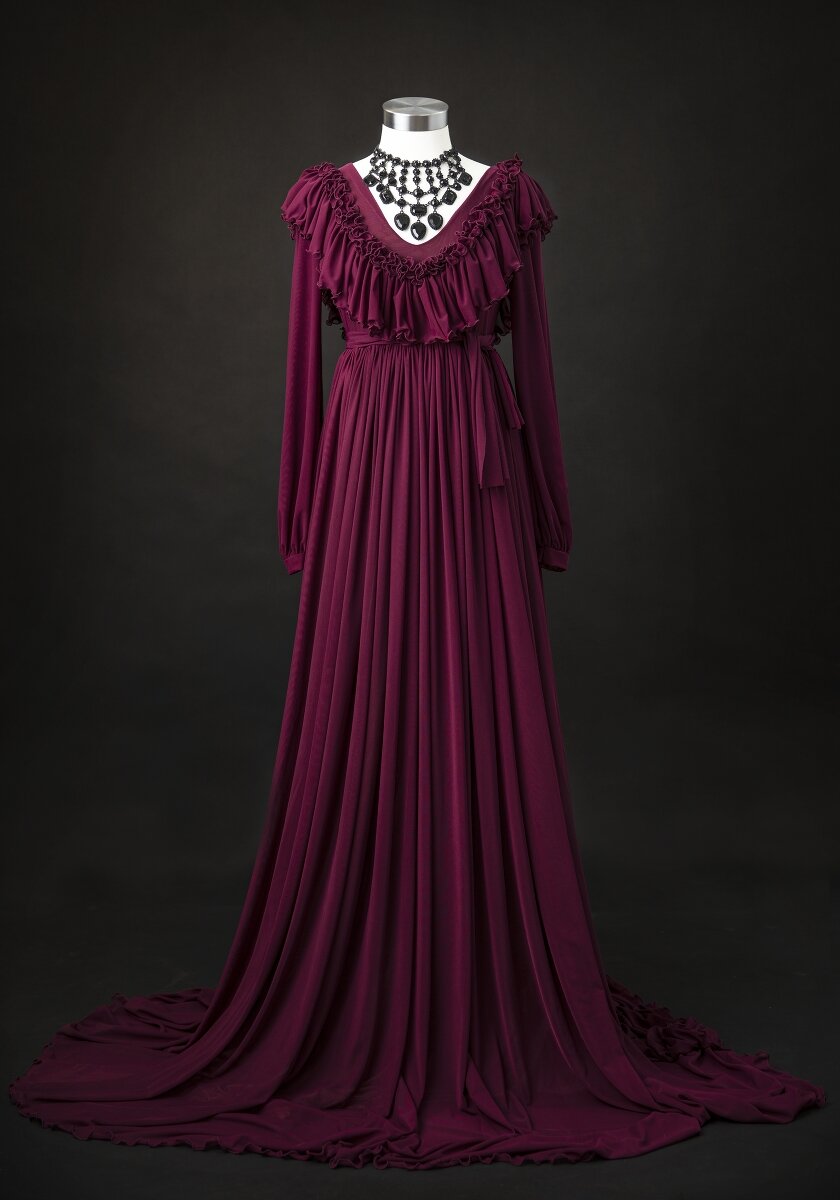 A02 - Dark Burgundy Maternity Dress, Size M/L