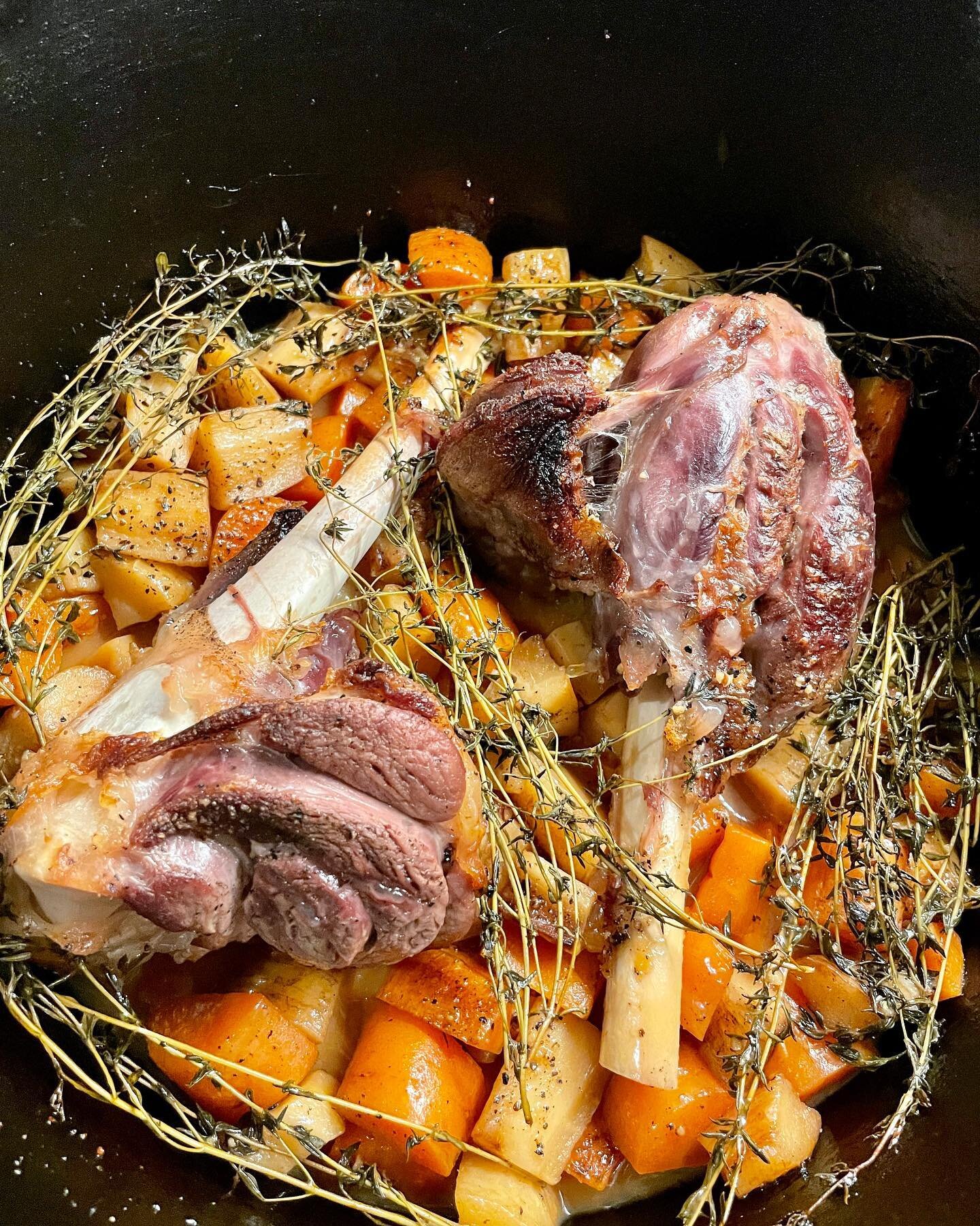 Next time you make a lamb shank, I would highly recommend browning them before adding any stock. This little trick helped yield even more flavor in the juices. 😋