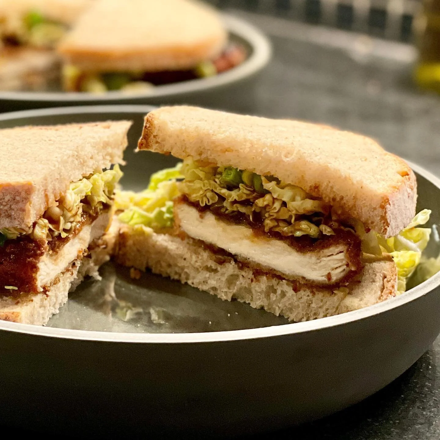 Chicken katsu sandwich + Mandalorian 💁🏼