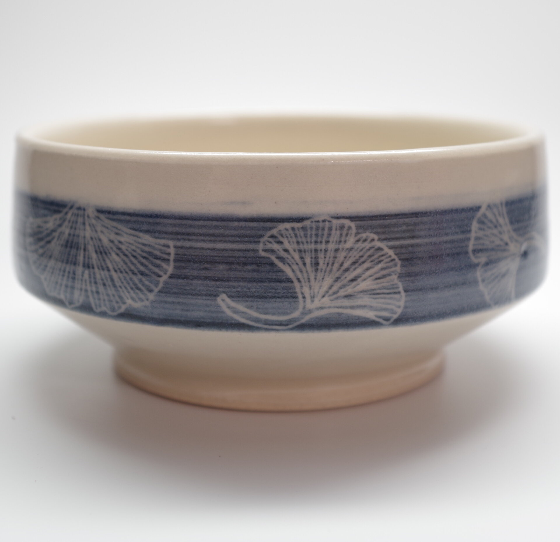gingko sgraffito teabowl