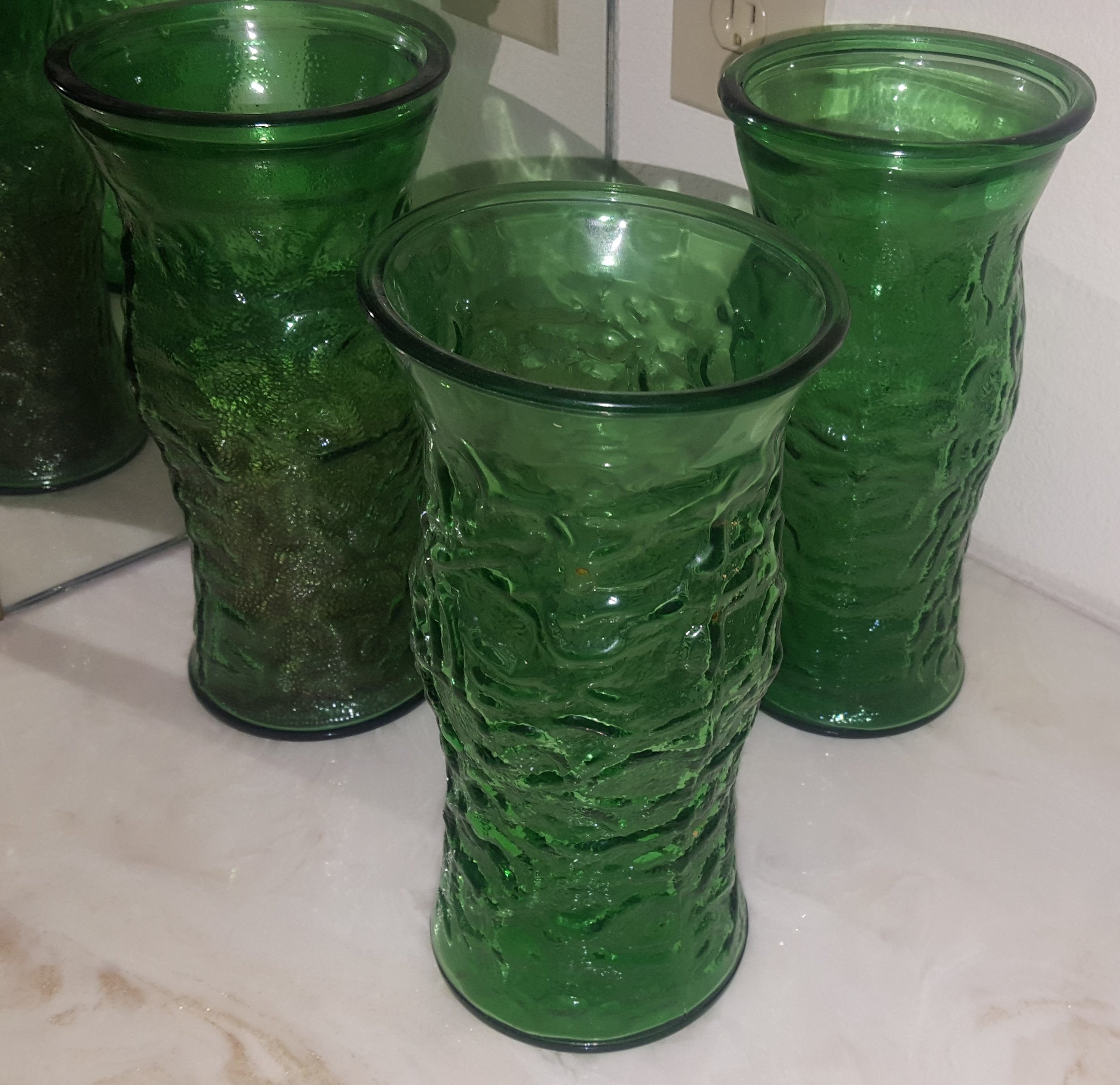 Vintage Green Flower Vase