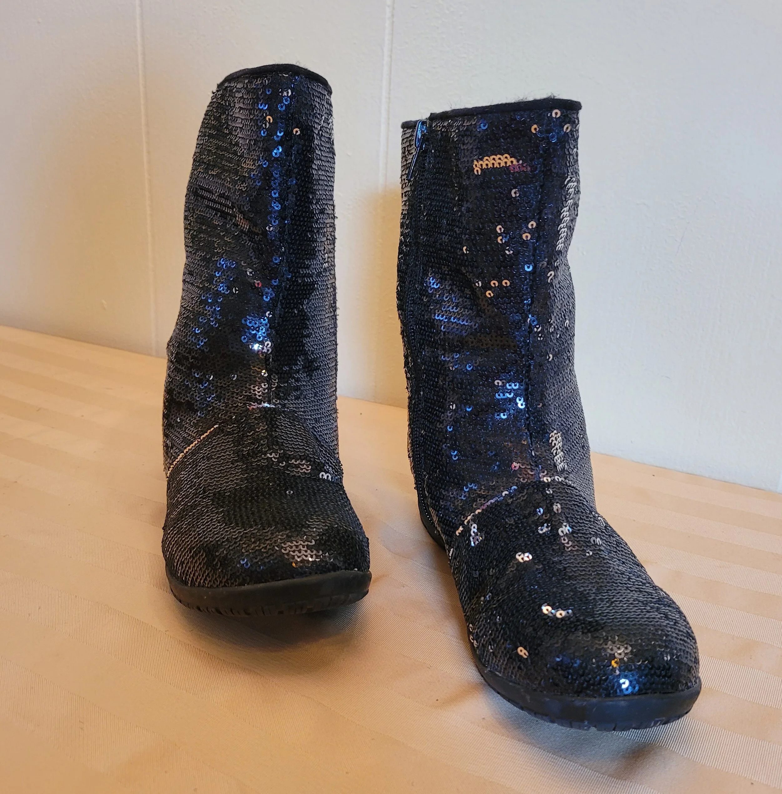 joan boyce sequin boots