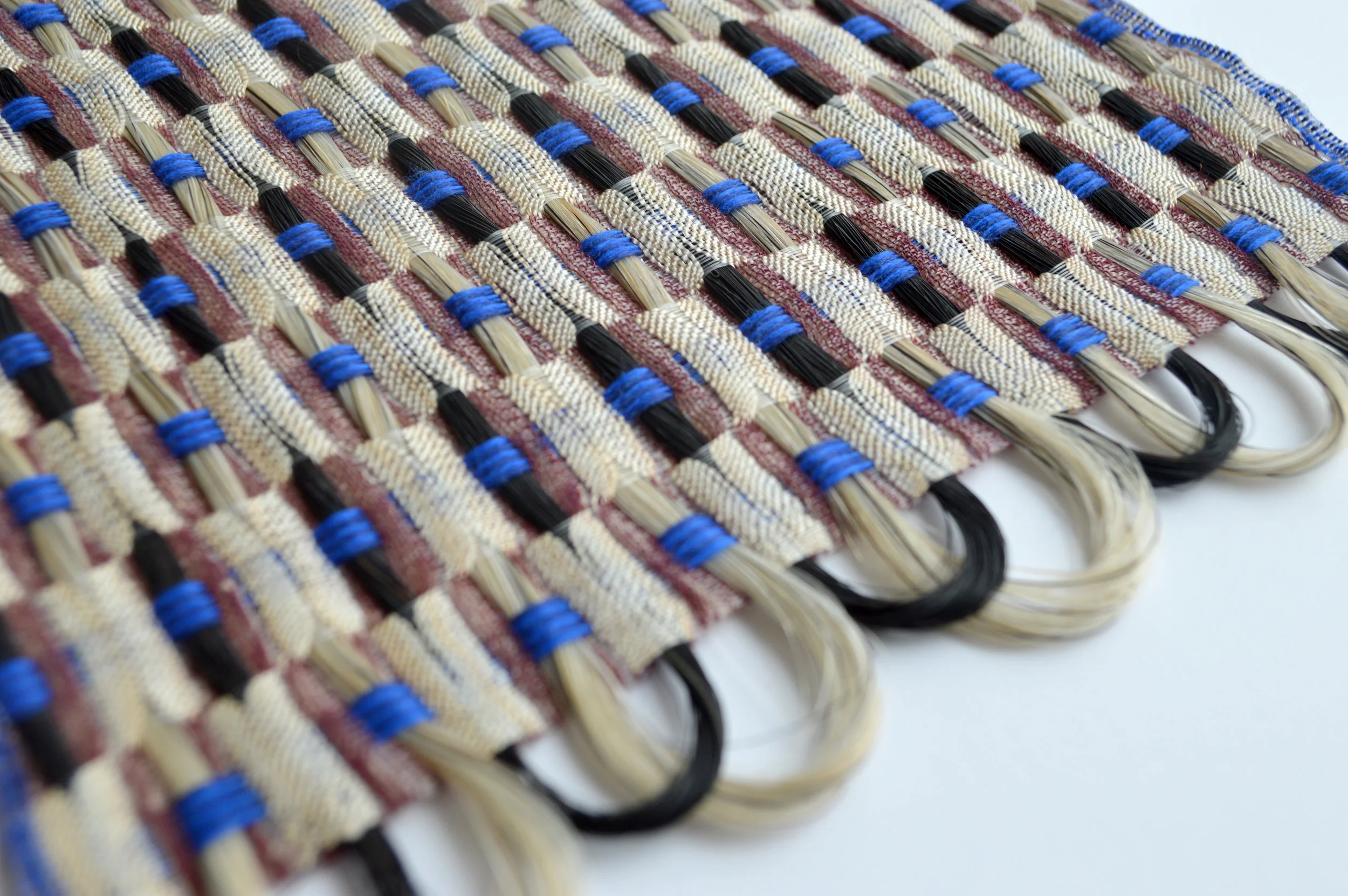 Untitled, 2017; horsehair, wool, viscose, monofilament; sold