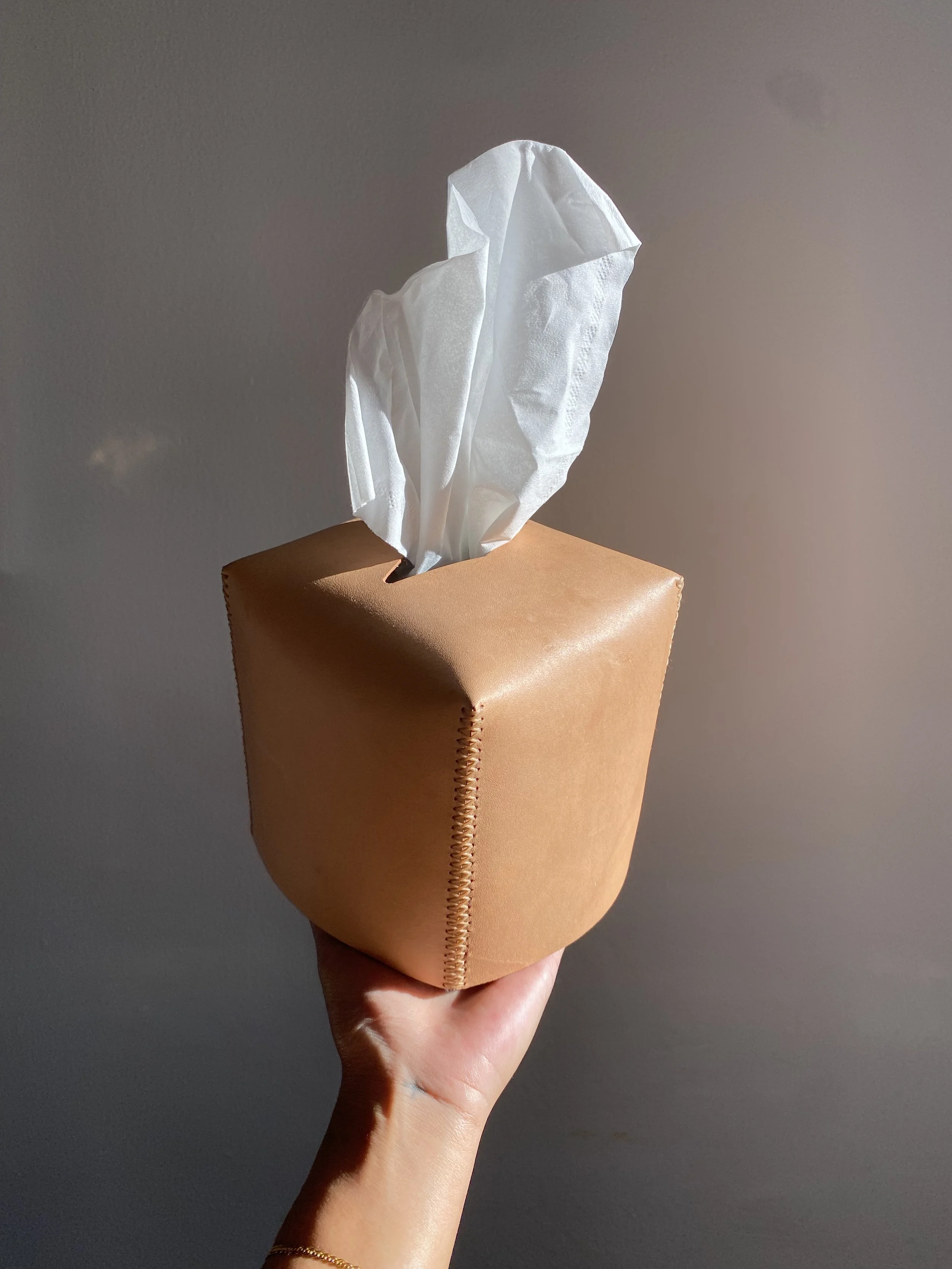 leather tissue box