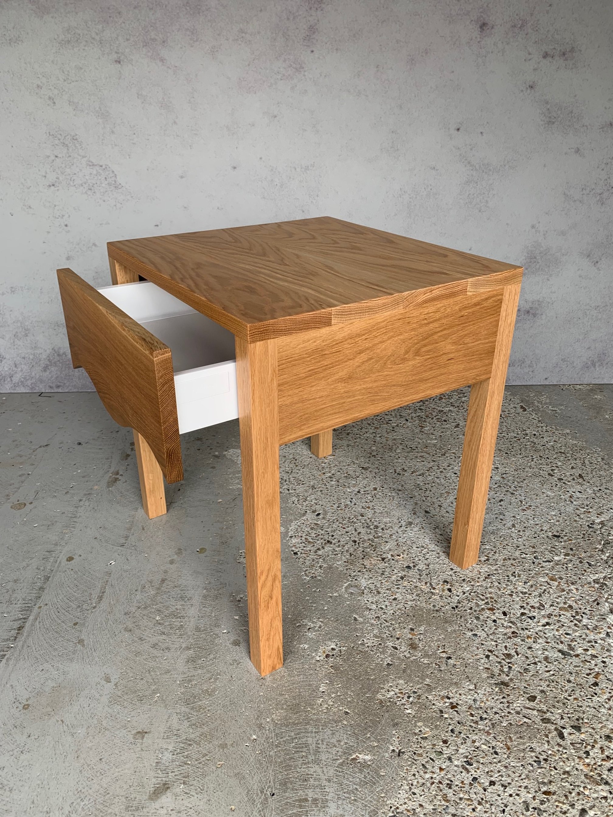 American Oak Bedside Tables - These were a custom build incorporating a playful contour.