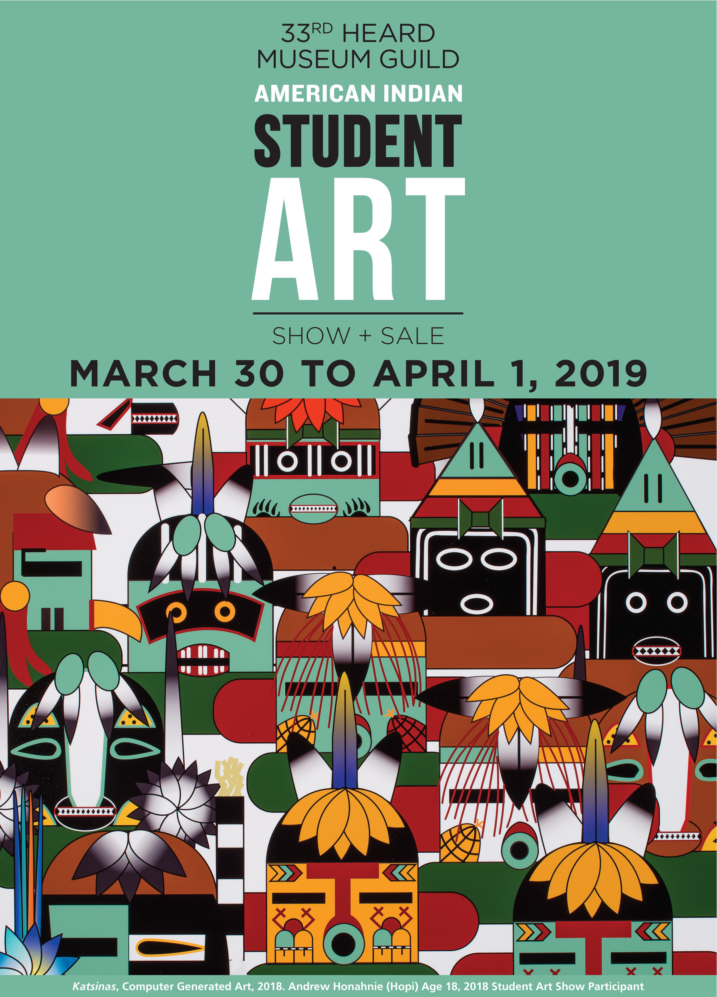  The Heard Museum was hosting a Student Art Show at their 33rd Heard Museum Guild. The artwork used was created from a 2018 student art winner. I created the layout and typography for the advertisement.  