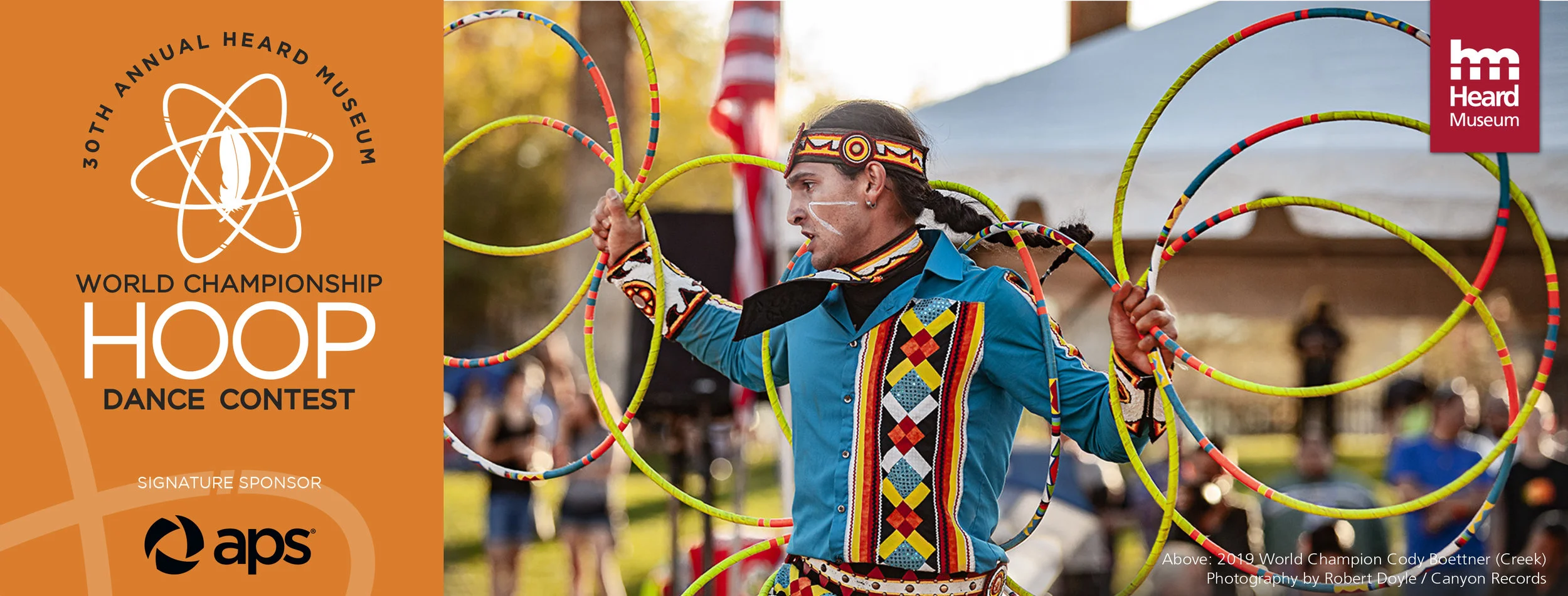    The Heard Museum was hosting their 30th Annual Hoop Dance Contest. An advertisement was needed for the event. I used a Hoop Dancer’s picture from the previous year. I used a monochromatic color to highlight the orange hues in the photograph. I mad