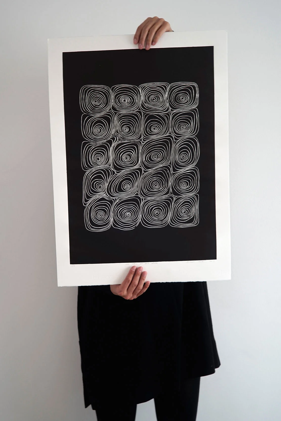 Linocut handmade artprint - We were all born alike - 50x70 cm