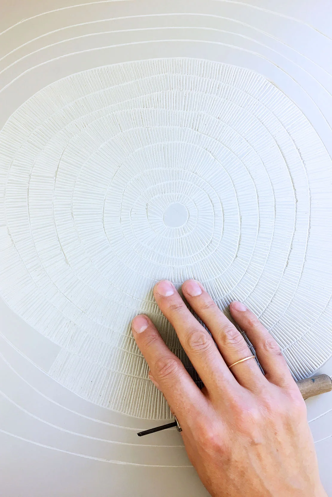 Linocut handmade artprint - Beyond the middle - 50x70 cm